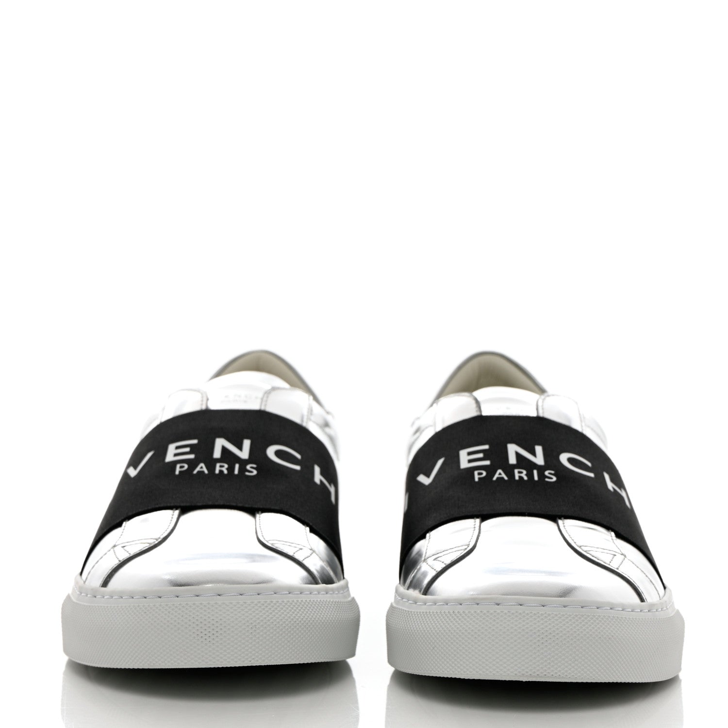 Givenchy Calfskin Band Logo Mens Urban Street Sneakers 43 Silvery 2 of 11