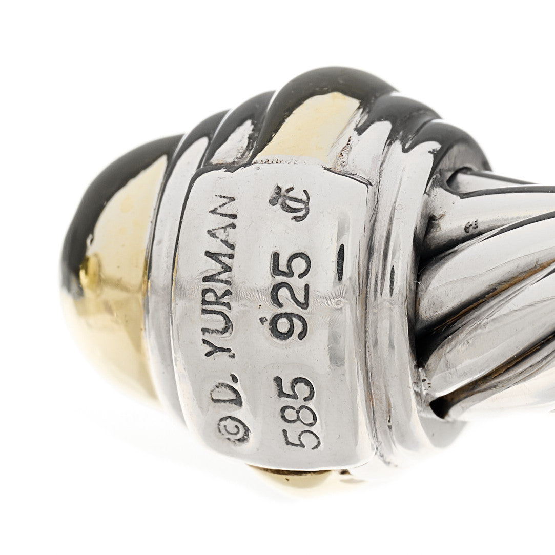 David Yurman Sterling Silver 14K Yellow Gold 7mm Cable Classics Dome Bracelet 3 of 3