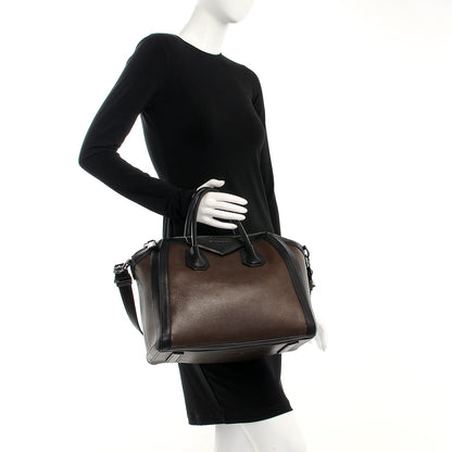 Givenchy Calfskin Medium Bi-Color Antigona Brown Black 3 of 13