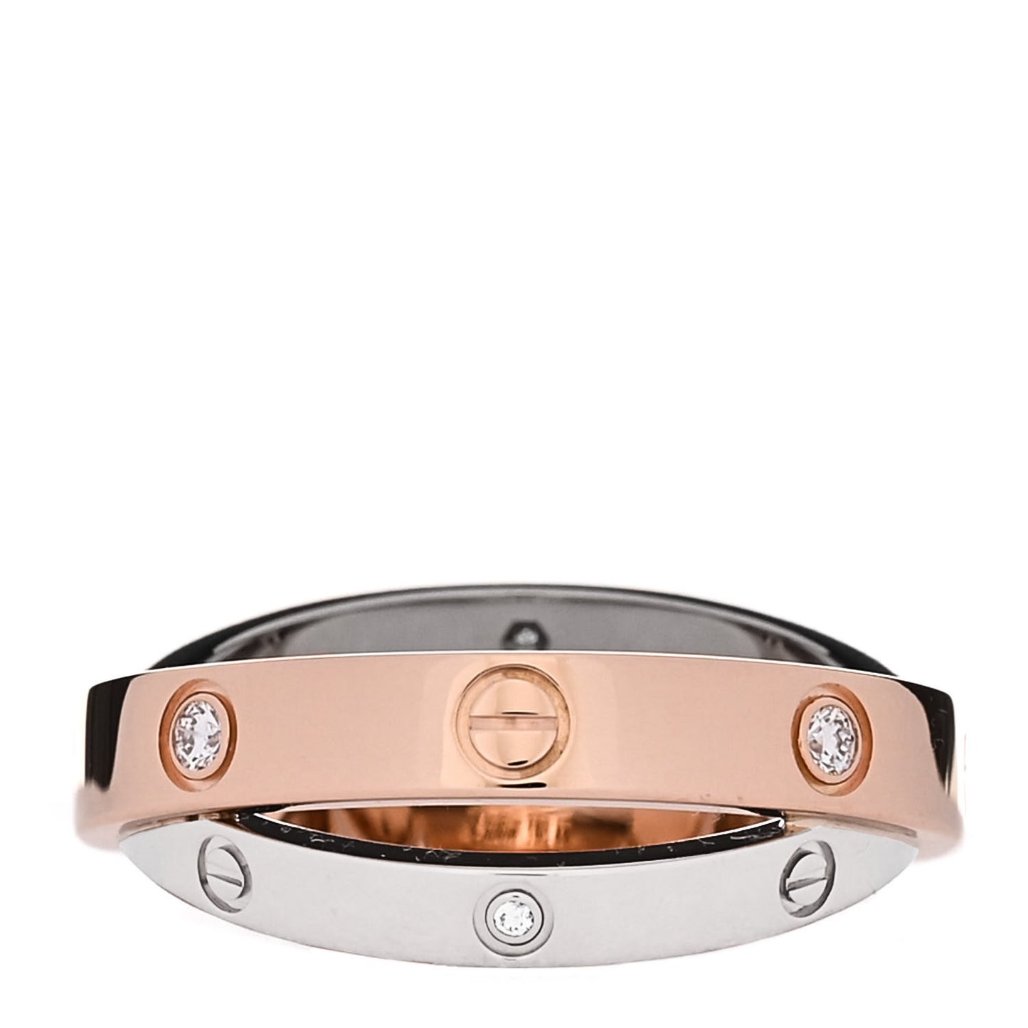 18K Pink White Gold 6 Diamond LOVE Ring 52 6