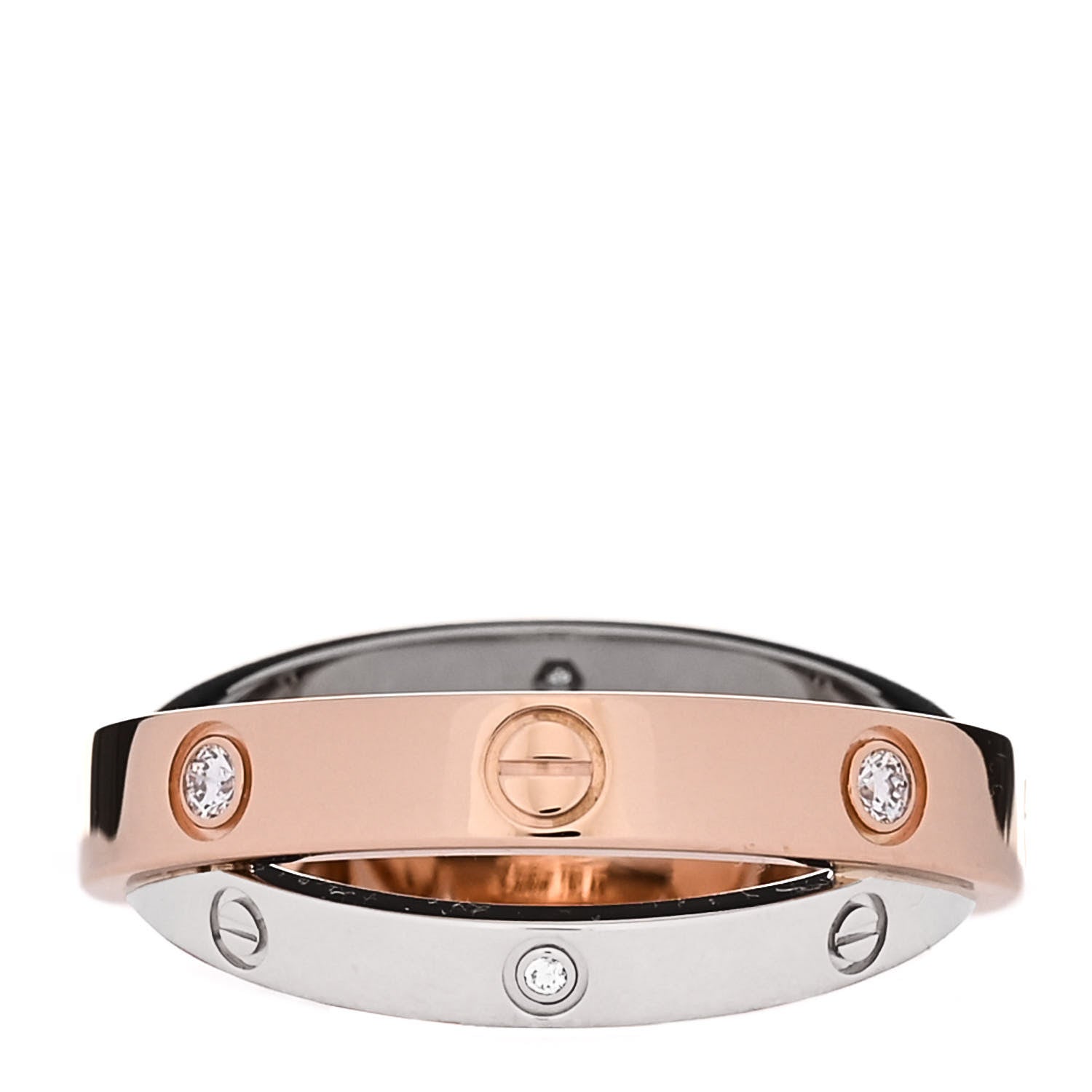 Cartier 18K Pink White Gold 6 Diamond LOVE Ring 52 6 3 of 5