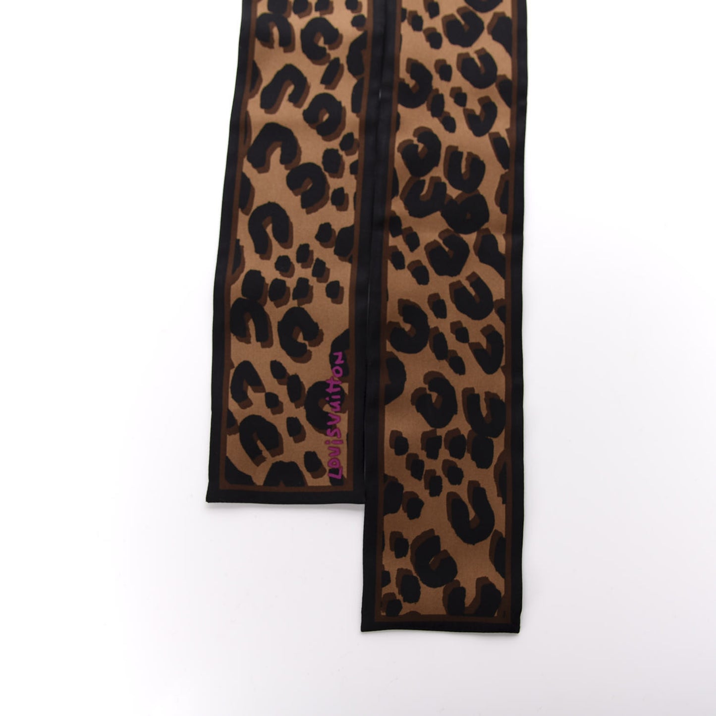 Silk Leopard Bandeau Scarf Marron