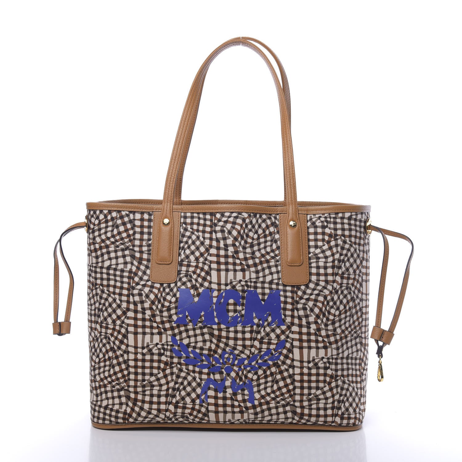 MCM Visetos Medium Liz Reversible Shopper Tote Cognac 4 of 16