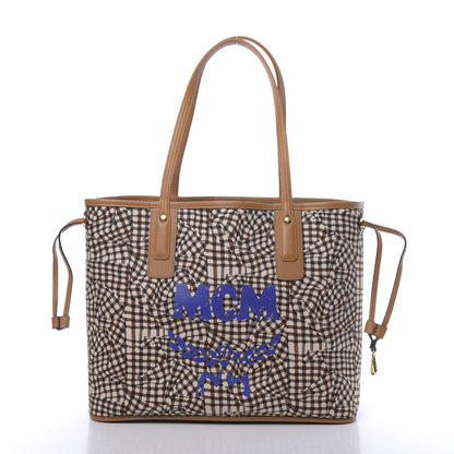 MCM Visetos Medium Liz Reversible Shopper Tote Cognac 4 of 16