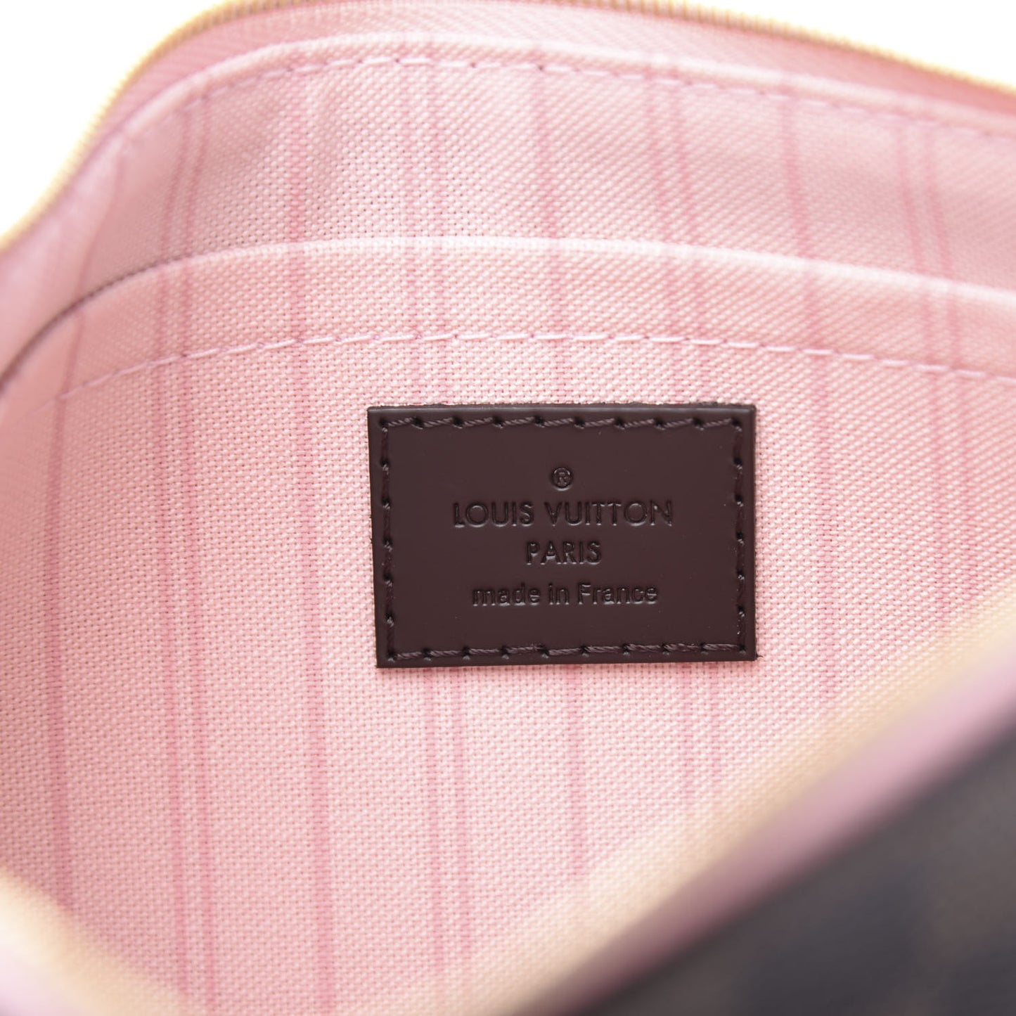 Damier Ebene Neverfull MM GM Pochette Rose Ballerine