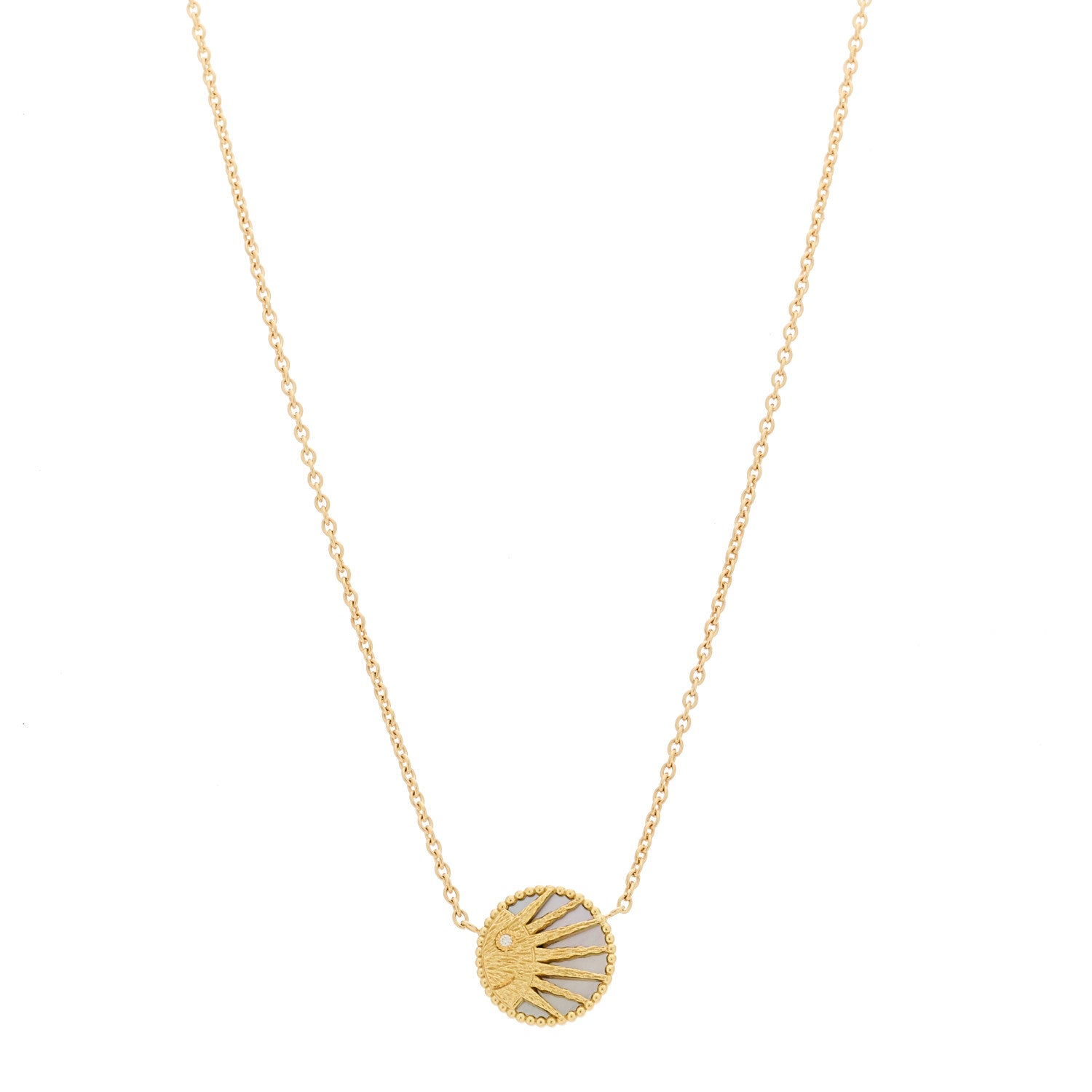 Christian Dior 18K Yellow Gold Diamond Black Onyx Mother of Pearl Rose Celeste Pendant Necklace 1 of 7