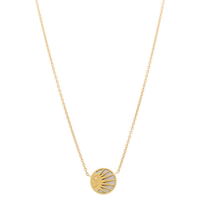 Christian Dior 18K Yellow Gold Diamond Black Onyx Mother of Pearl Rose Celeste Pendant Necklace 1 of 7