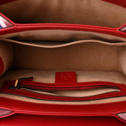 Gucci Calfskin Sylvie Web Small Queen Margaret Top Handle Bag Blue Agata Hibiscus Red Mystic White Sugar Pink 5 of 10
