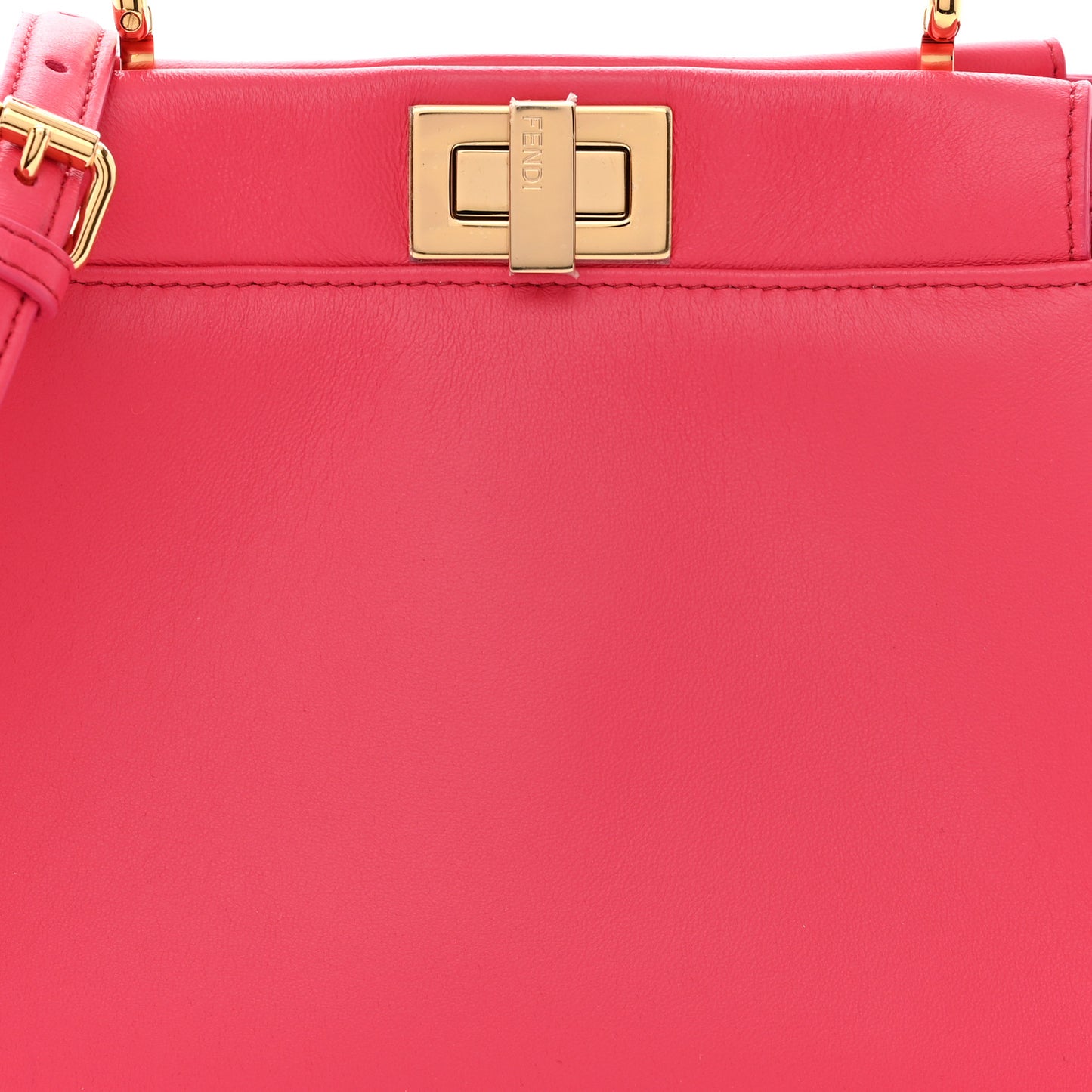 Nappa Stacked Bar Mini Peekaboo Iconic Satchel Lampone