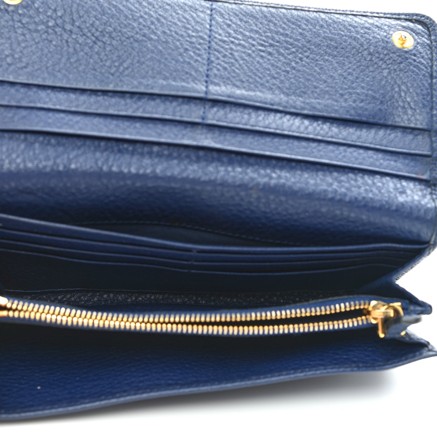 Prada Vitello Phenix Continental Flap Wallet Baltico 6 of 15
