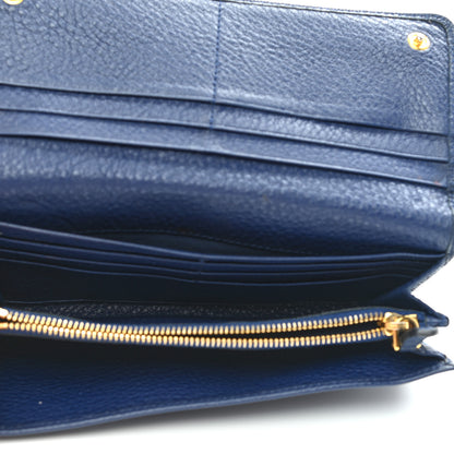 Prada Vitello Phenix Continental Flap Wallet Baltico 6 of 15