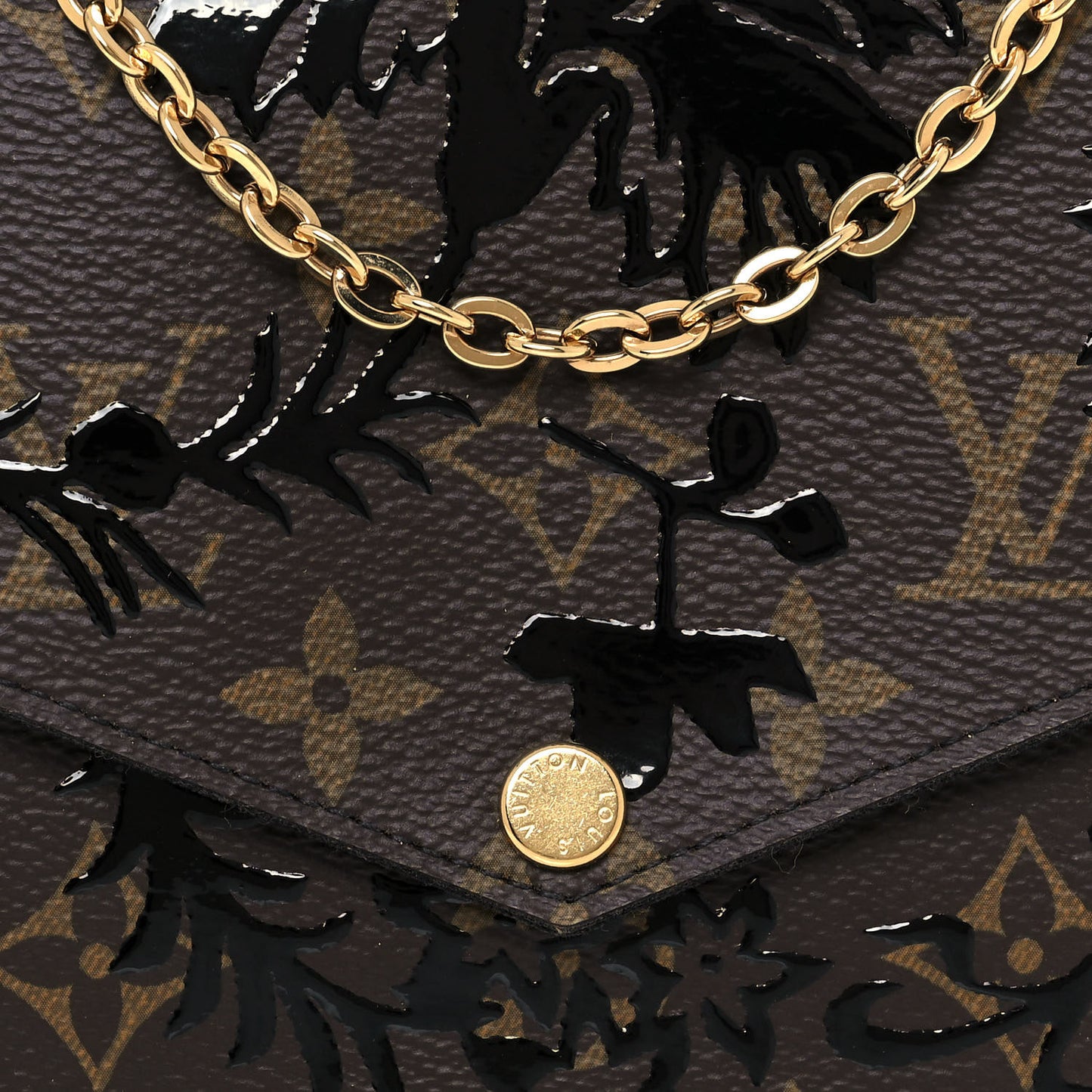 Monogram Blossom Pochette Felicie Chain Wallet Black