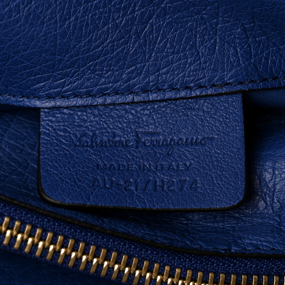 Ostritch Medium Studio Top Handle Bag  Admiral Blue