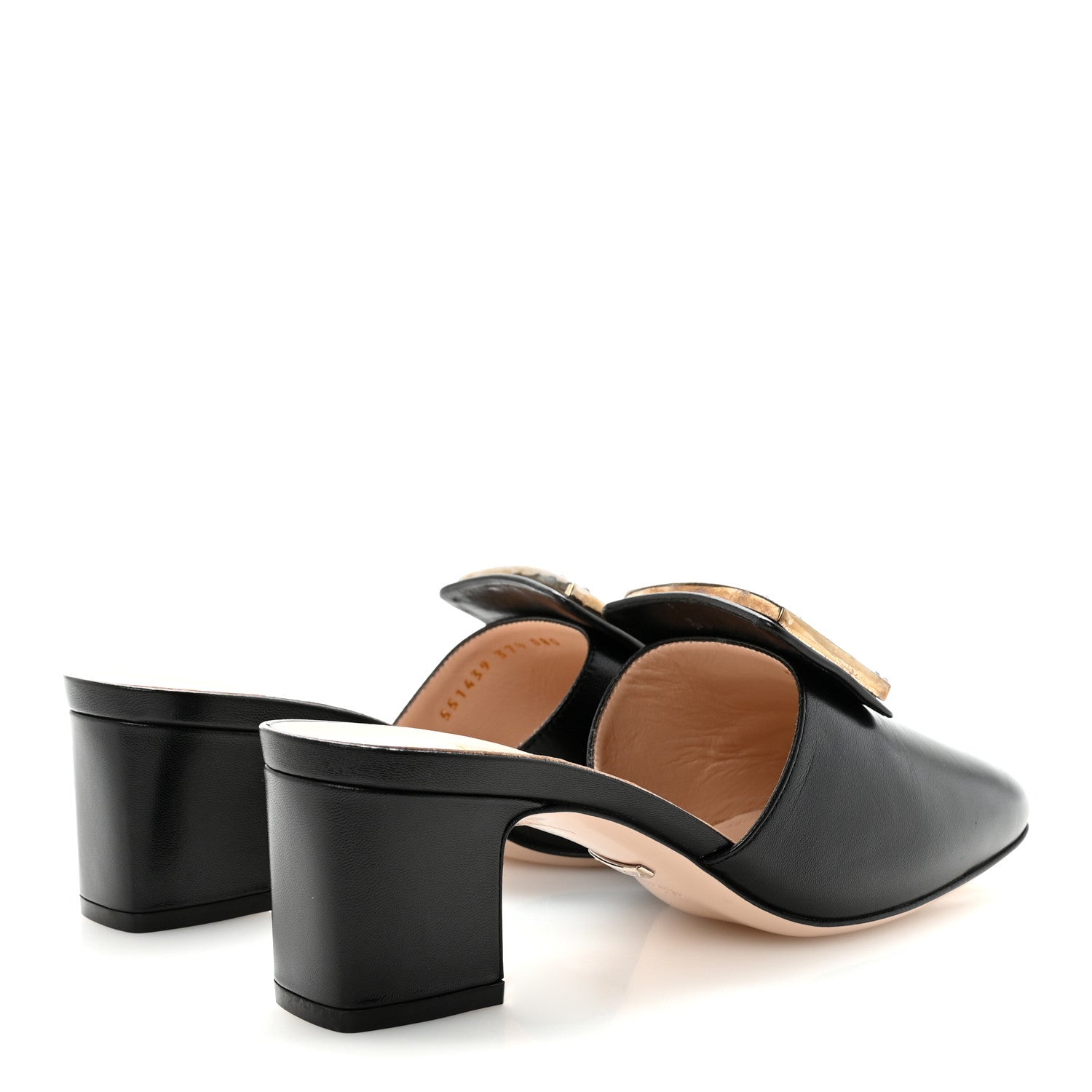 Gucci Malaga Kid Crystal Square G Madelyn 60mm Mules 37.5 Black 5 of 10