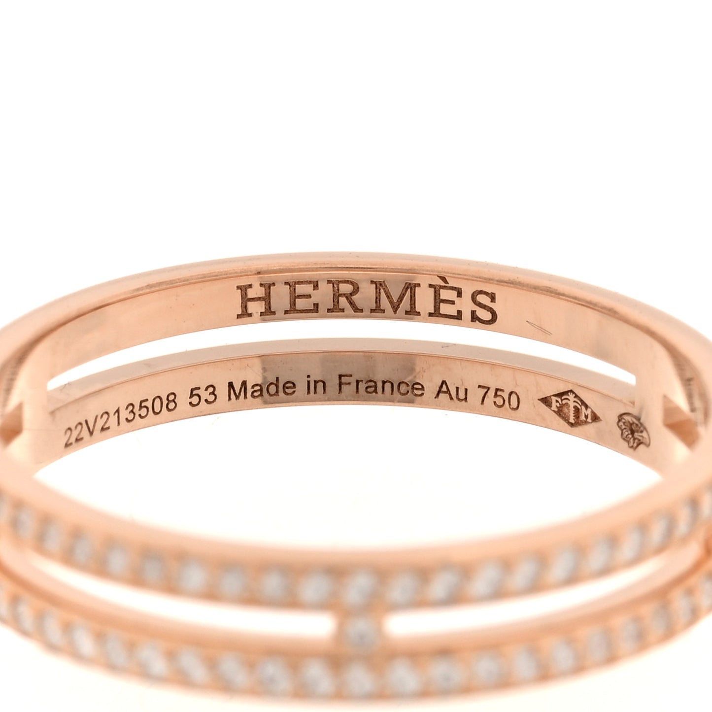 18K Rose Gold Diamond Ariane Wedding Band Ring 53 6.5