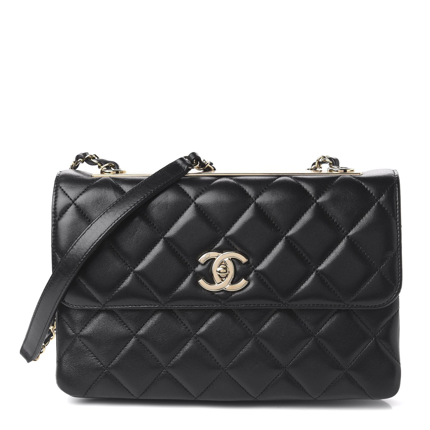Lambskin Quilted Medium Trendy CC Flap Black