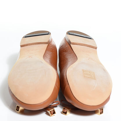 Louis Vuitton Calfskin Embossed Monogram Debbie Ballerina Flats 36 Cognac 5 of 7