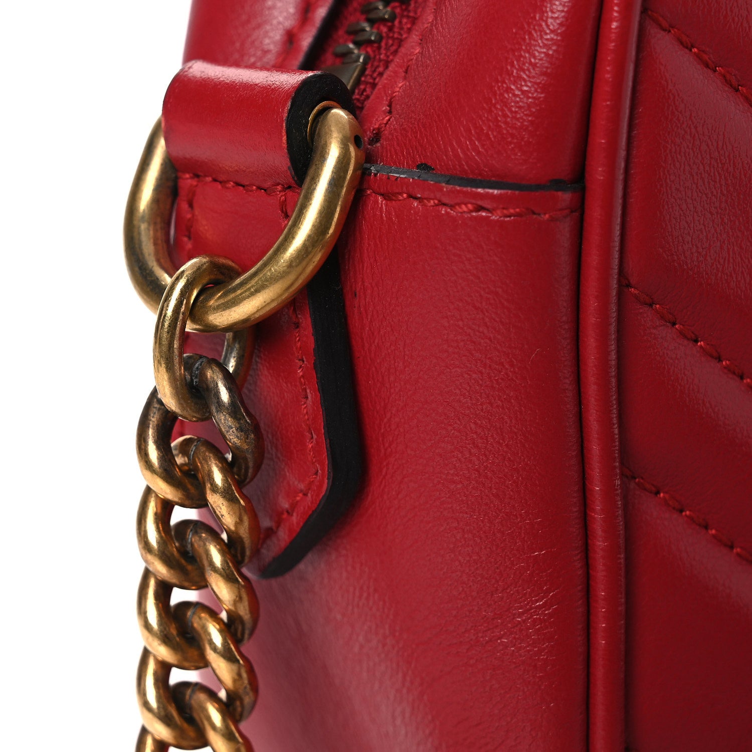 Gucci Calfskin Matelasse Mini GG Marmont Chain Shoulder Bag