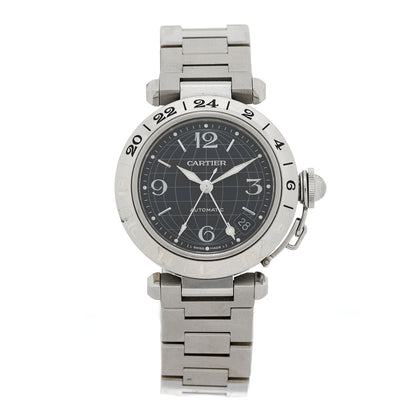 Cartier Stainless Steel 35mm Pasha GMT Automatic Watch Black 1 of 4