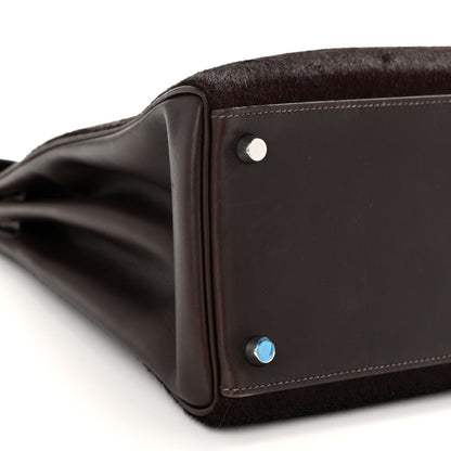 Hermes Pony Hair Swift Kelly Retourne 35 Chocolate 9 of 12