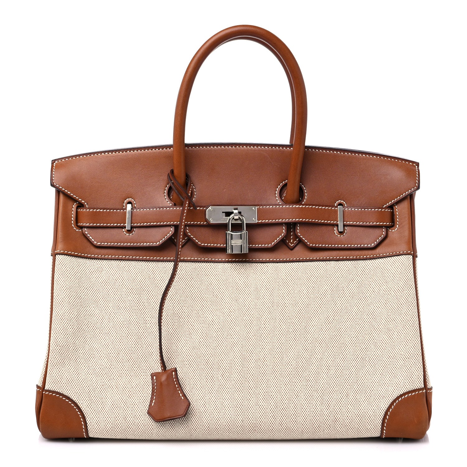 Hermes Toile Barenia Birkin 35 Fauve 1 of 13