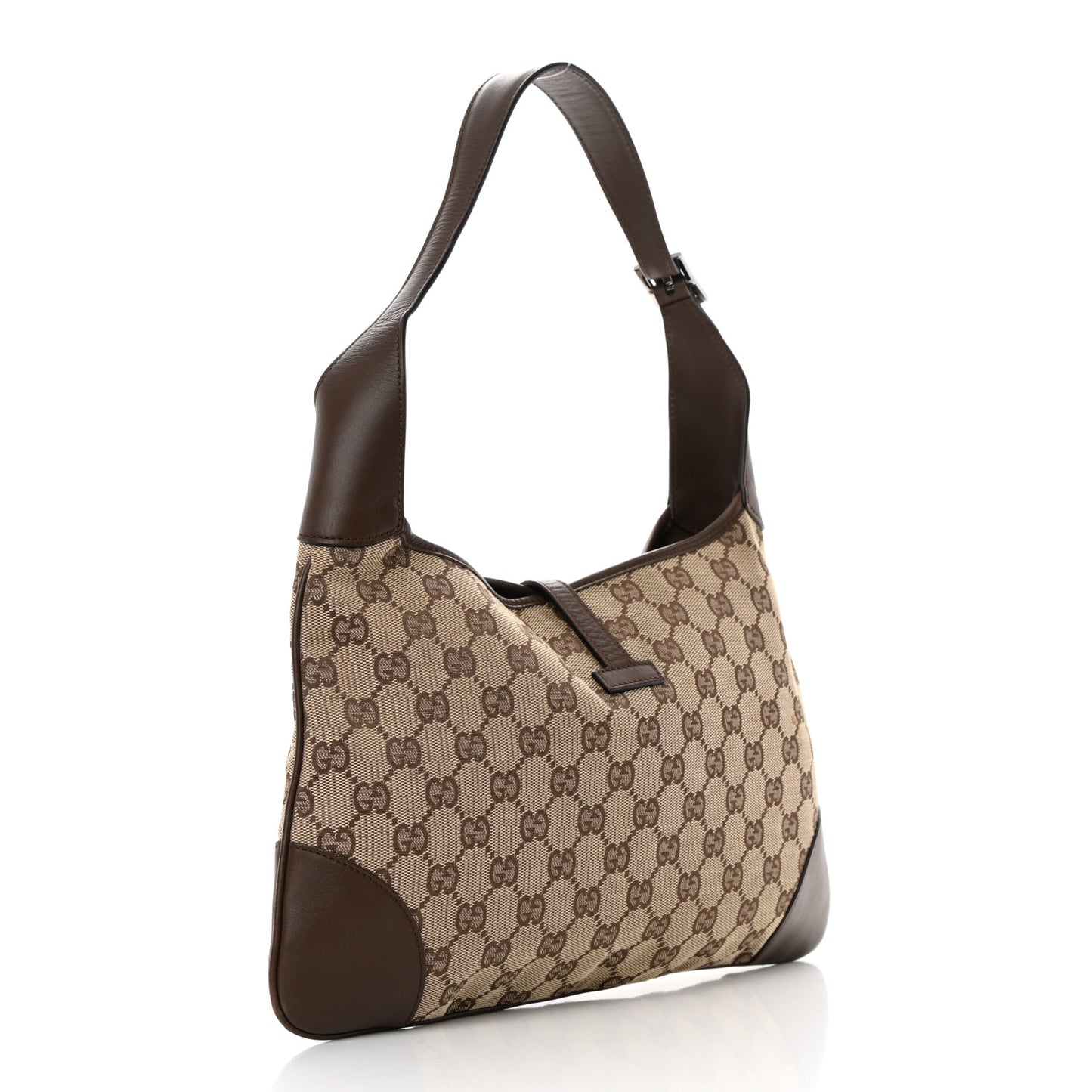 Monogram Lobster Clasp Jackie O Hobo Brown