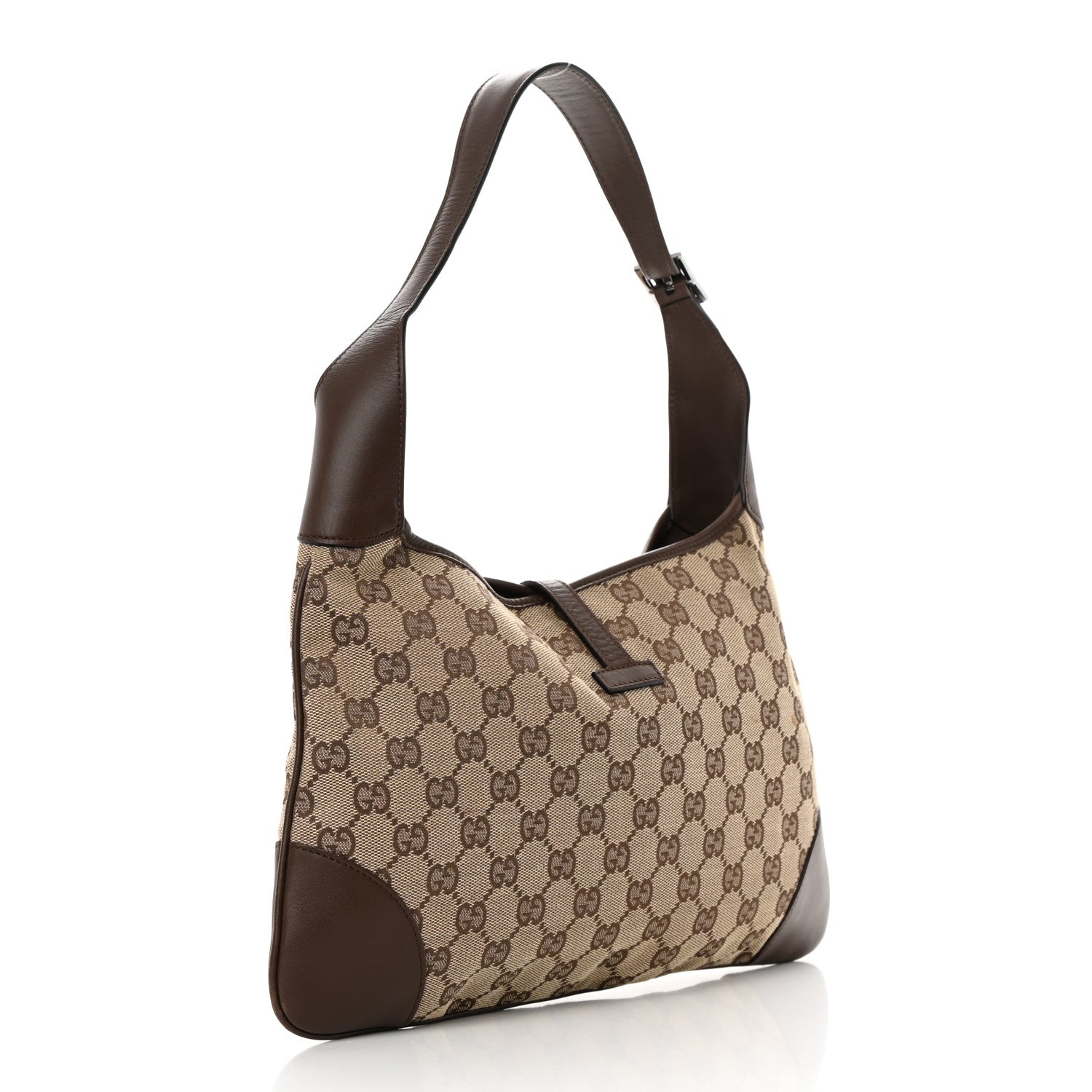 Gucci Monogram Lobster Clasp Jackie O Hobo Brown 3 of 14