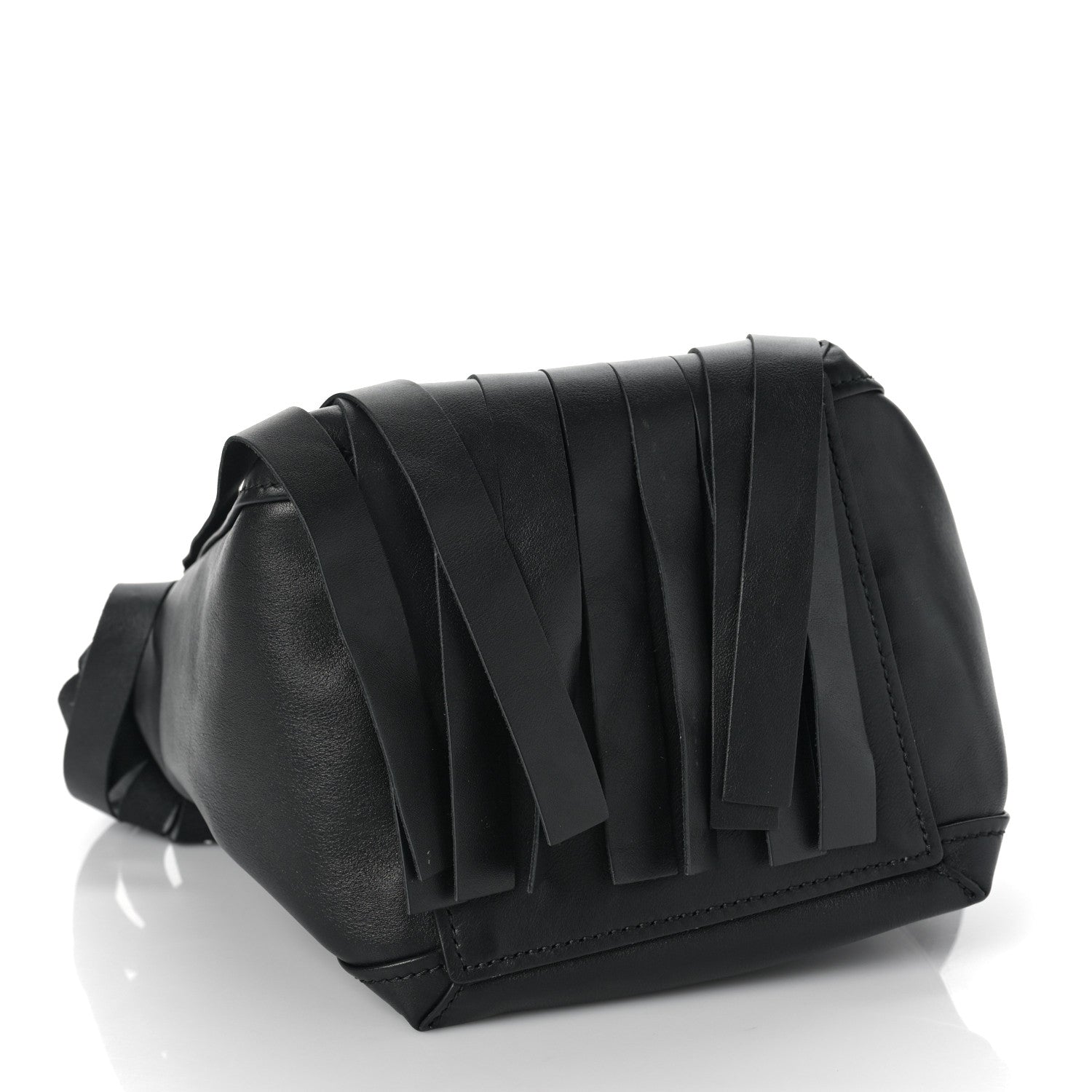 Balenciaga Calfskin XS Fringe Laundry Cabas Black 5 of 9
