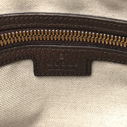 Gucci Monogram Jumbo GG Textured Dollar Calfskin Web Messenger Shoulder Bag Camel Ebony New Acero 6 of 11