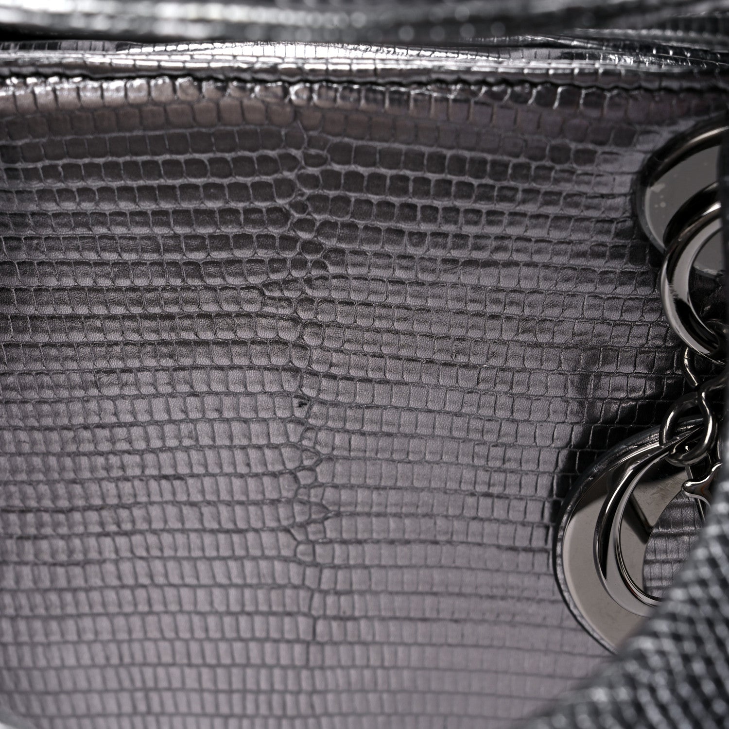 Christian Dior Metallic Lizard Medium Lady Dior Silver 12 of 12