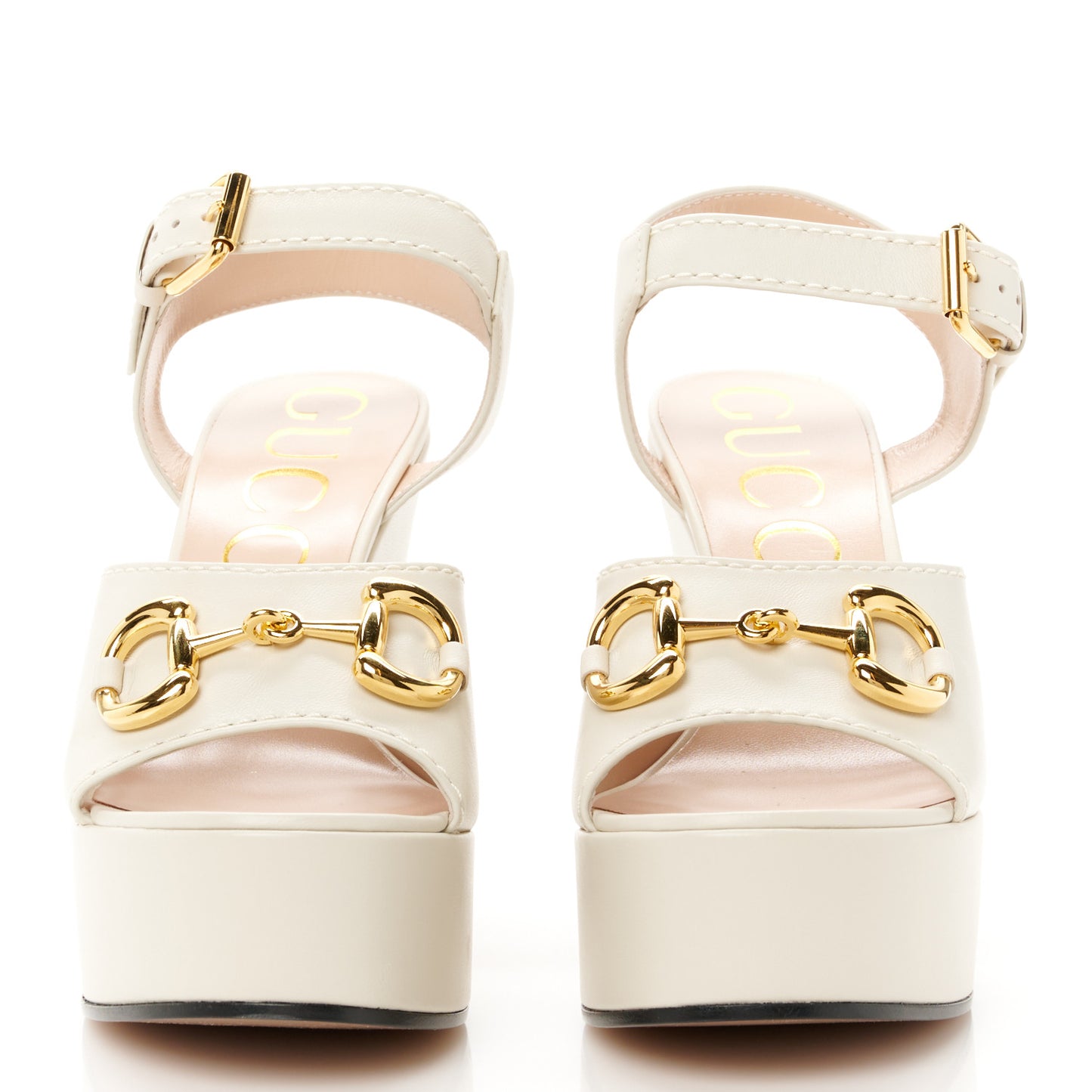 Nappa Charlotte Horsebit 40/135mm Platform Sandals 39.5 Mystic White