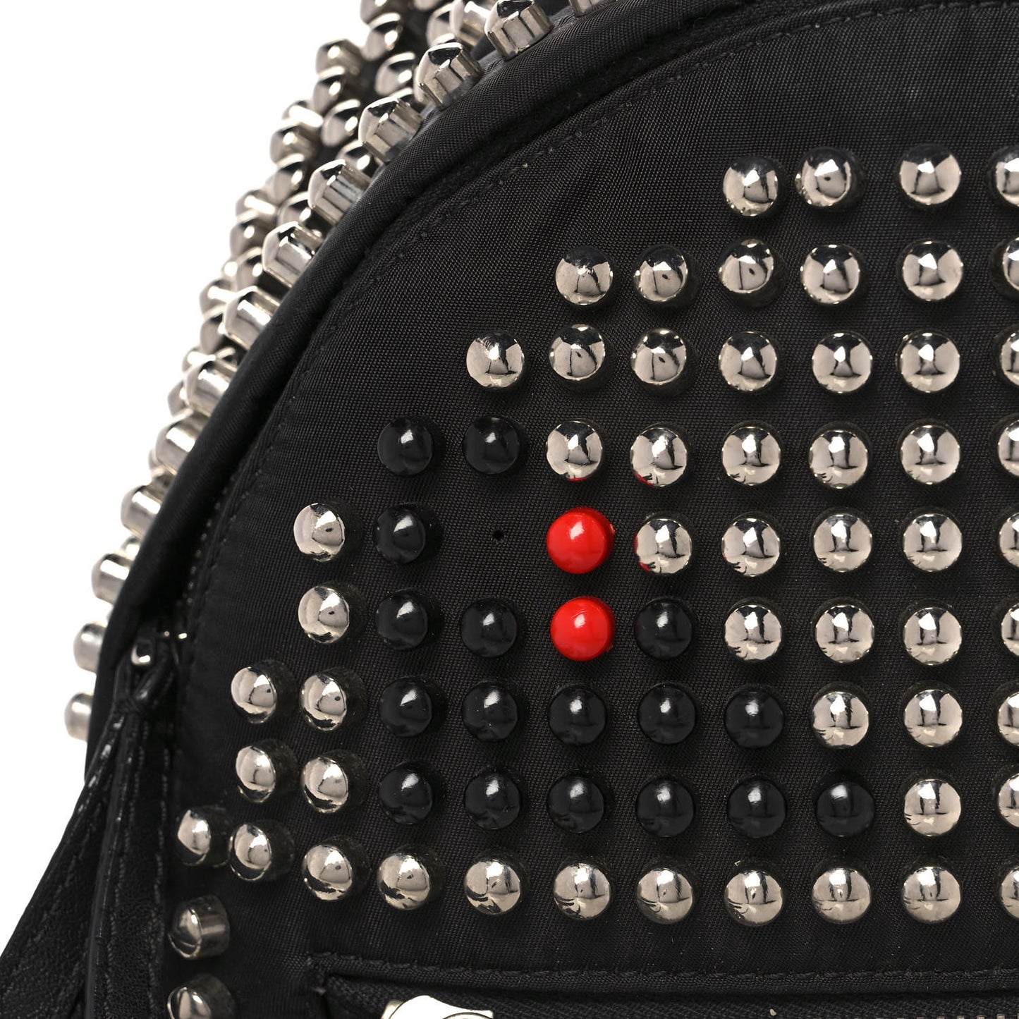 Nylon Vitello Dolce Studded Monster Mini Backpack Black