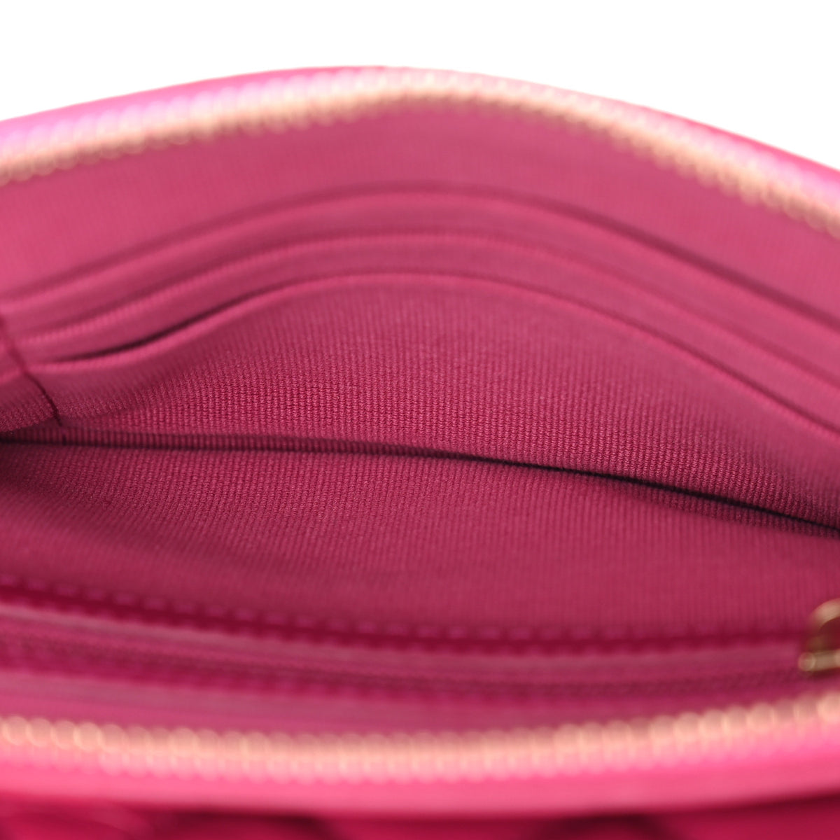 Aged Calfskin Quilted 2.55 Reissue Phone Holder With Chain Fuchsia