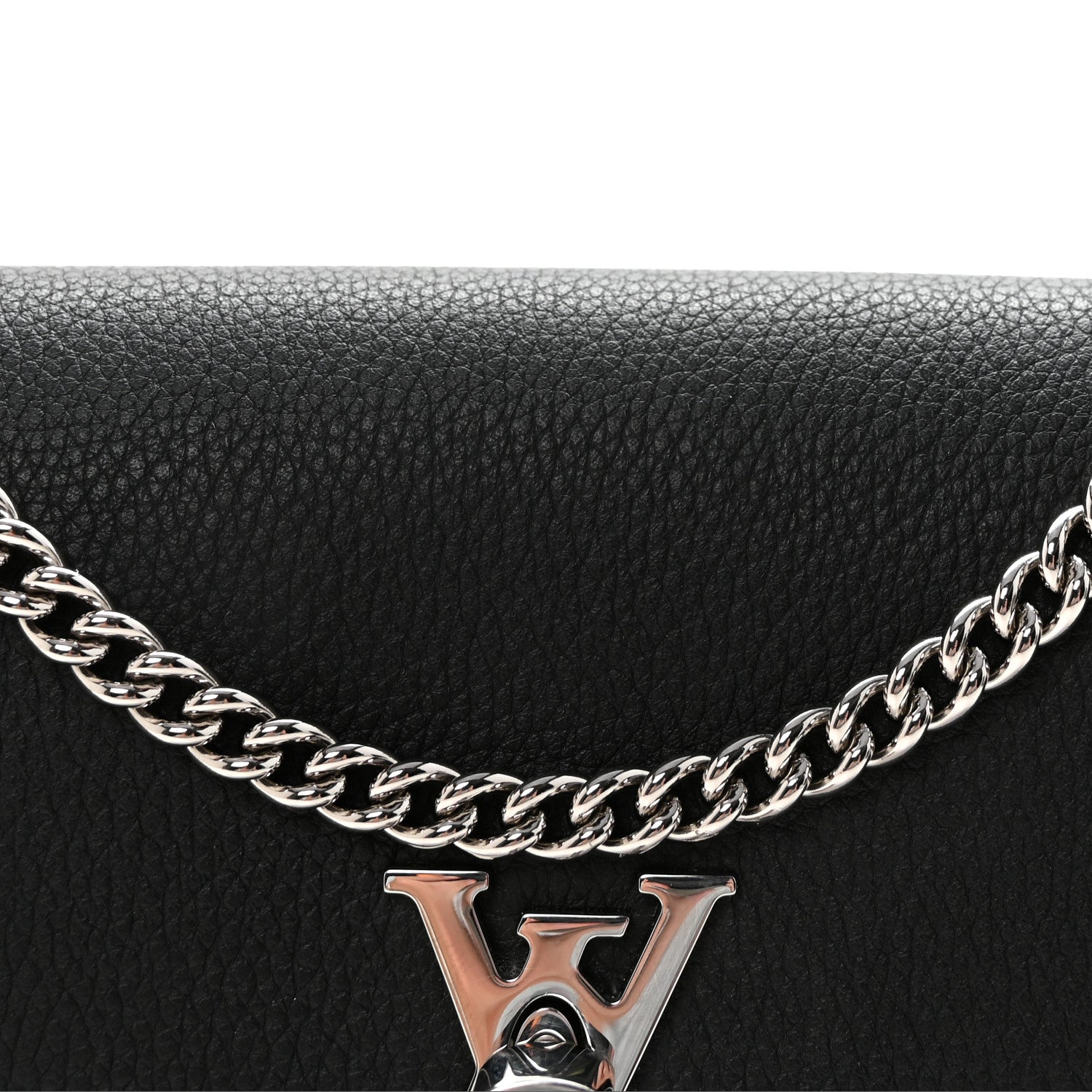 Louis Vuitton Soft Calfskin My Lockme Chain Pochette Black 7 of 9