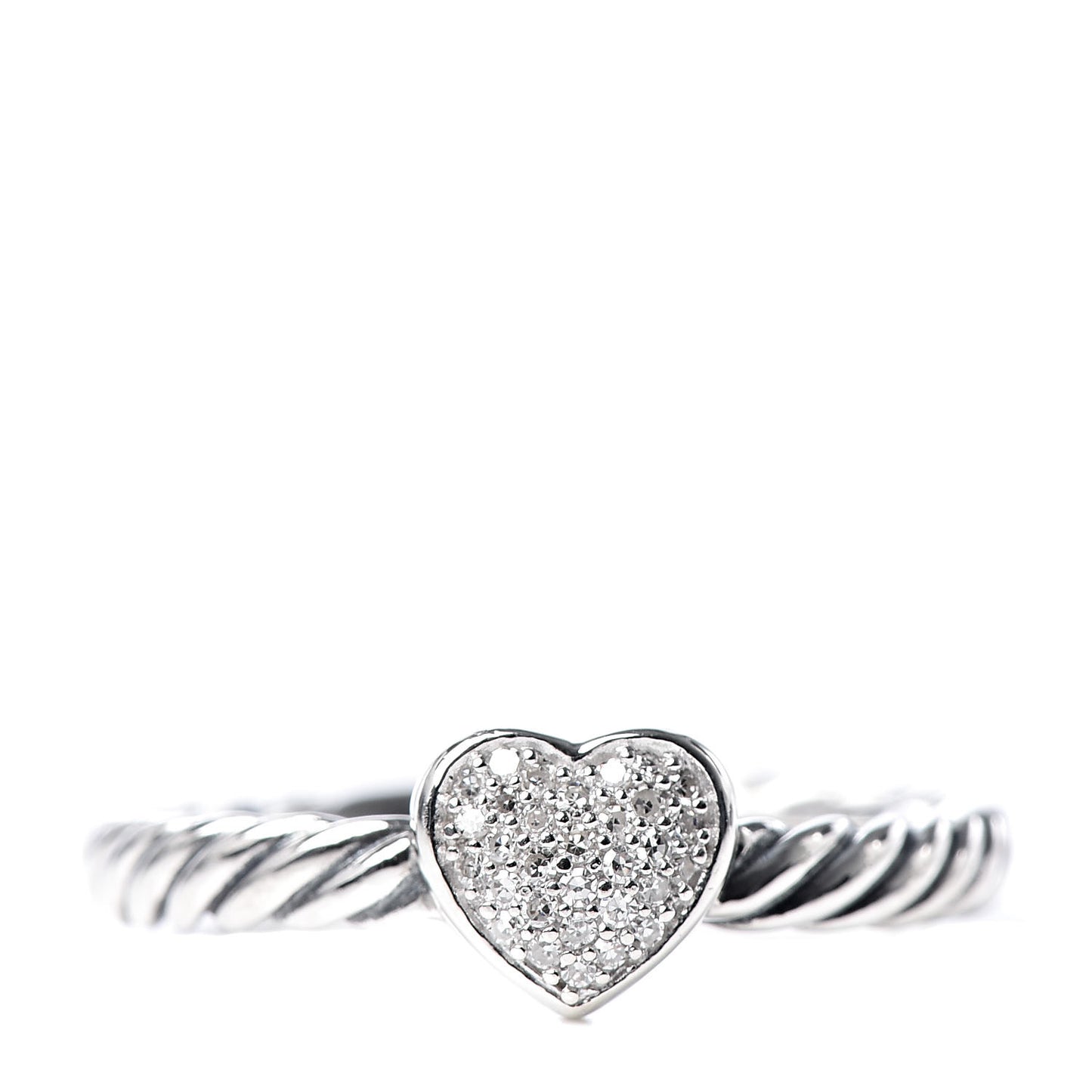 Sterling Silver Diamond Cable Classics Heart Ring 49 5