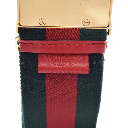 Gucci Canvas Web Belt 85 34 Green Red 4 of 5