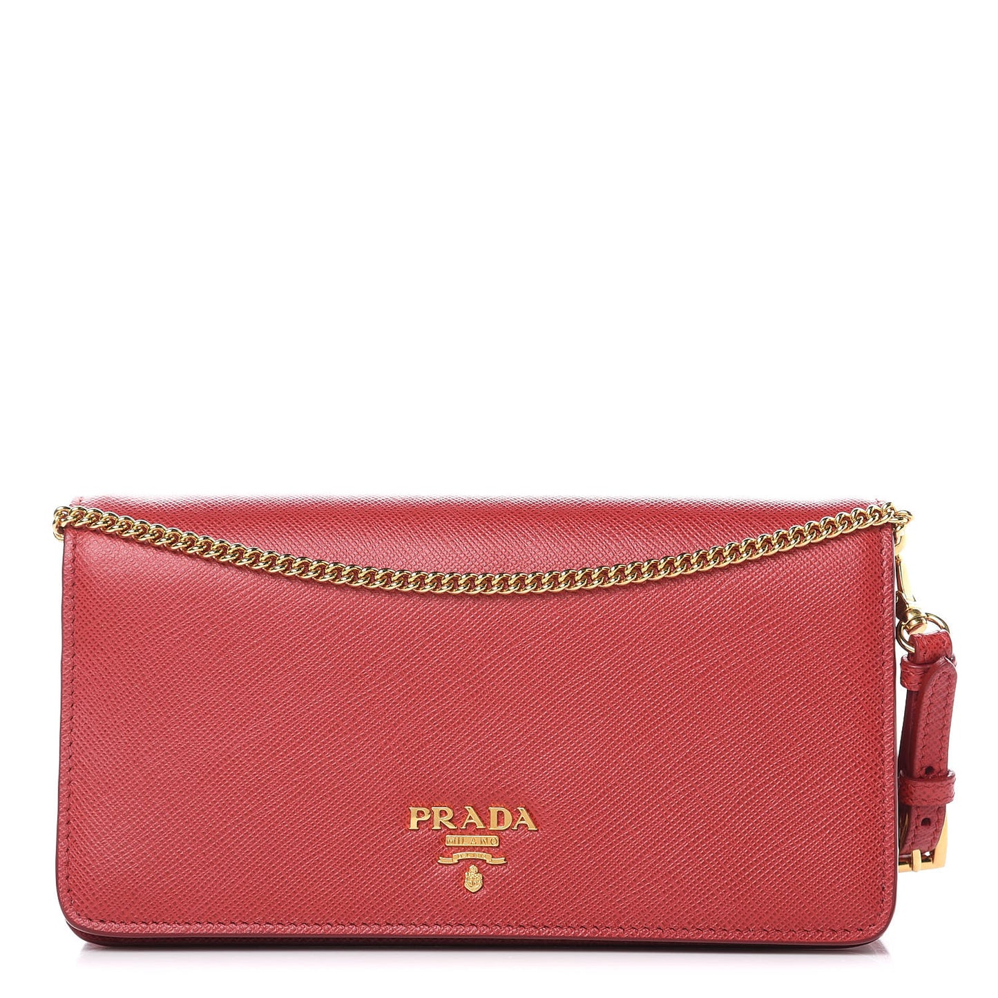 Saffiano Metal Phone Wristlet Crossbody Wallet Fuoco
