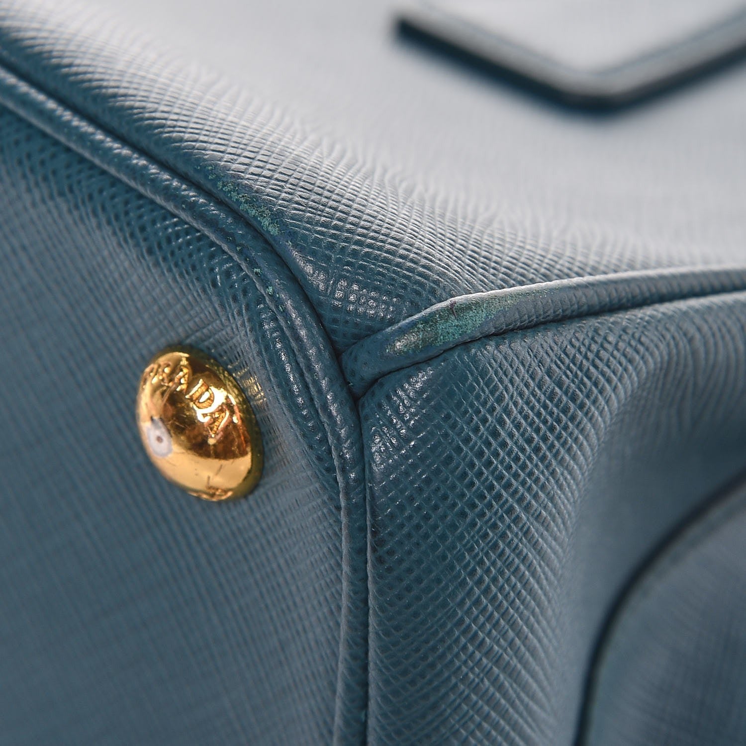 Prada Saffiano Lux Mini Galleria Double Zip Tote Ottanio 14 of 15