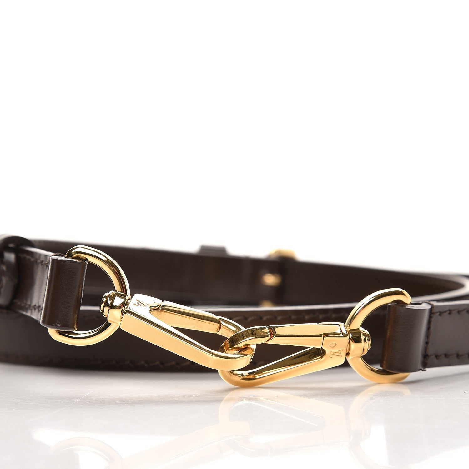 Louis Vuitton Calfskin 16mm Adjustable Shoulder Strap Brown 2 of 3