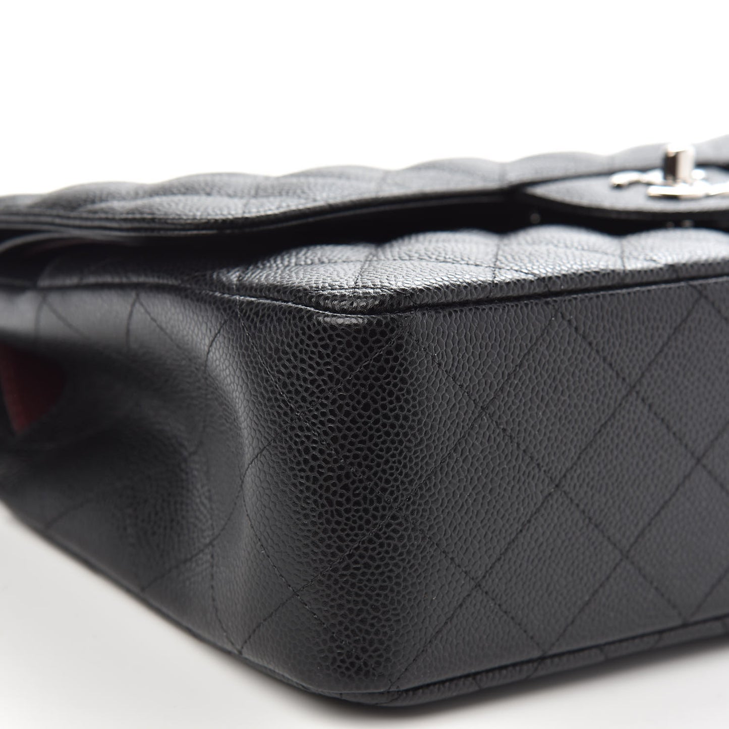 Caviar Quilted Jumbo Double Flap Black