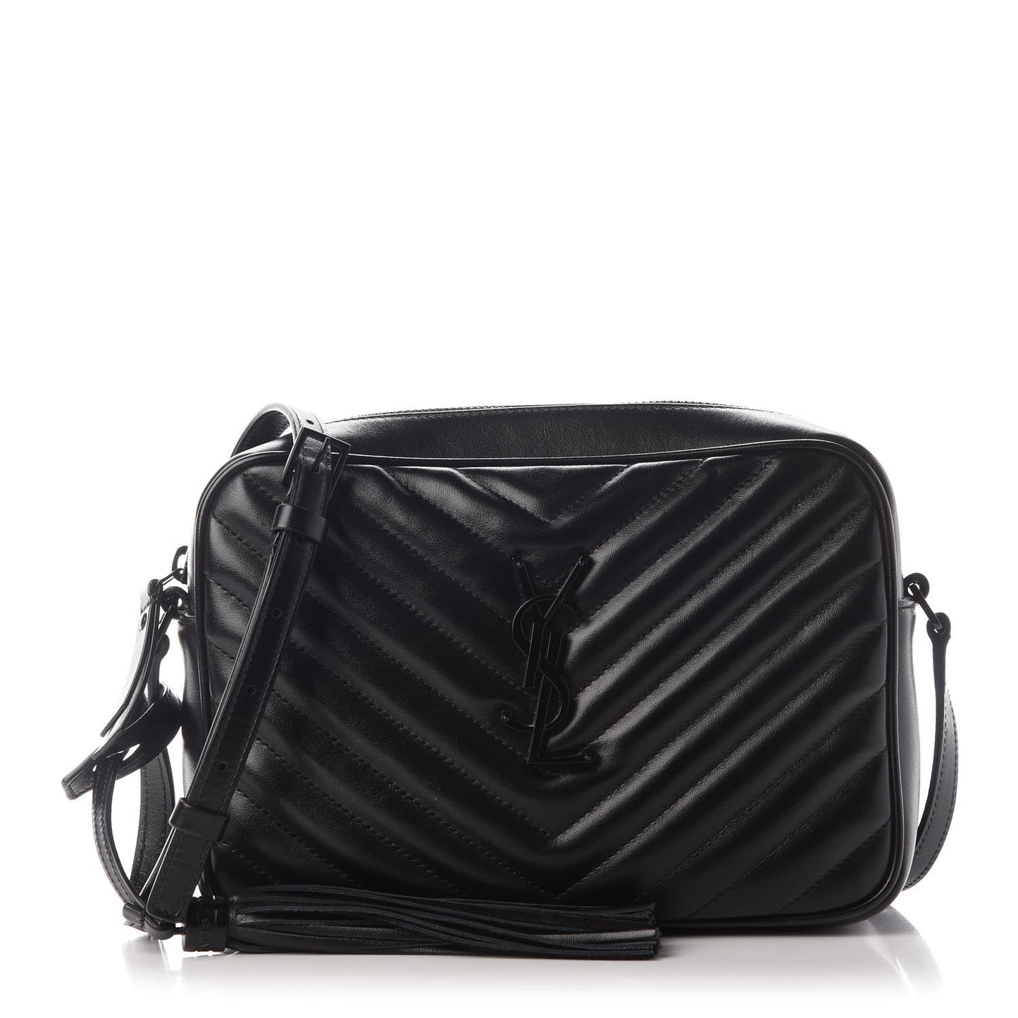 Calfskin Matelasse Monogram Lou Camera Bag Black