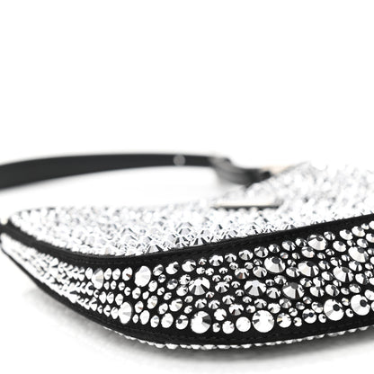 Prada Satin Crystal Cleo Adjustable Strap Shoulder Bag Metal 9 of 11