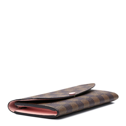 Louis Vuitton Damier Ebene Emilie Wallet Rose Ballerine 4 of 11