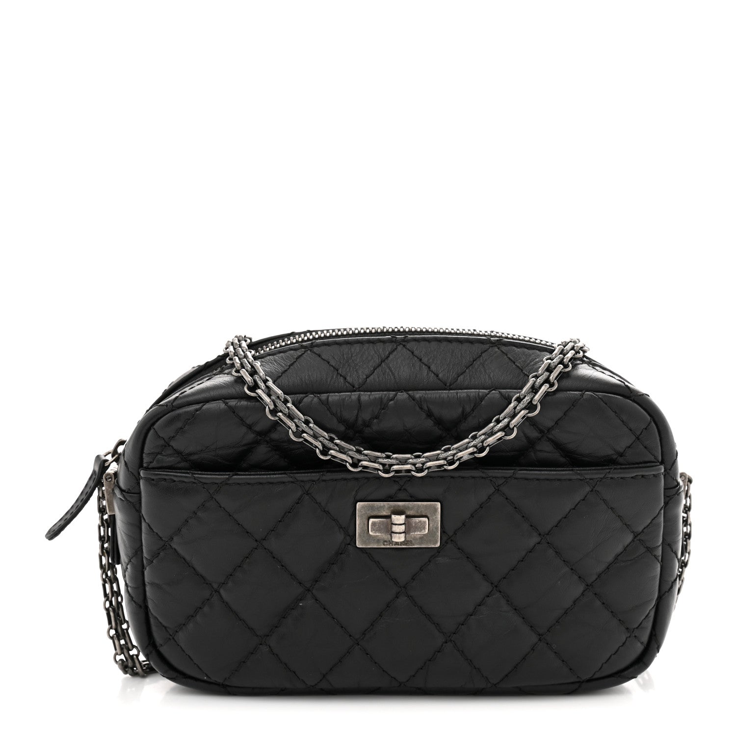 Chanel Aged Calfskin Quilted Mini Reissue Camera Case Black 1 of 9