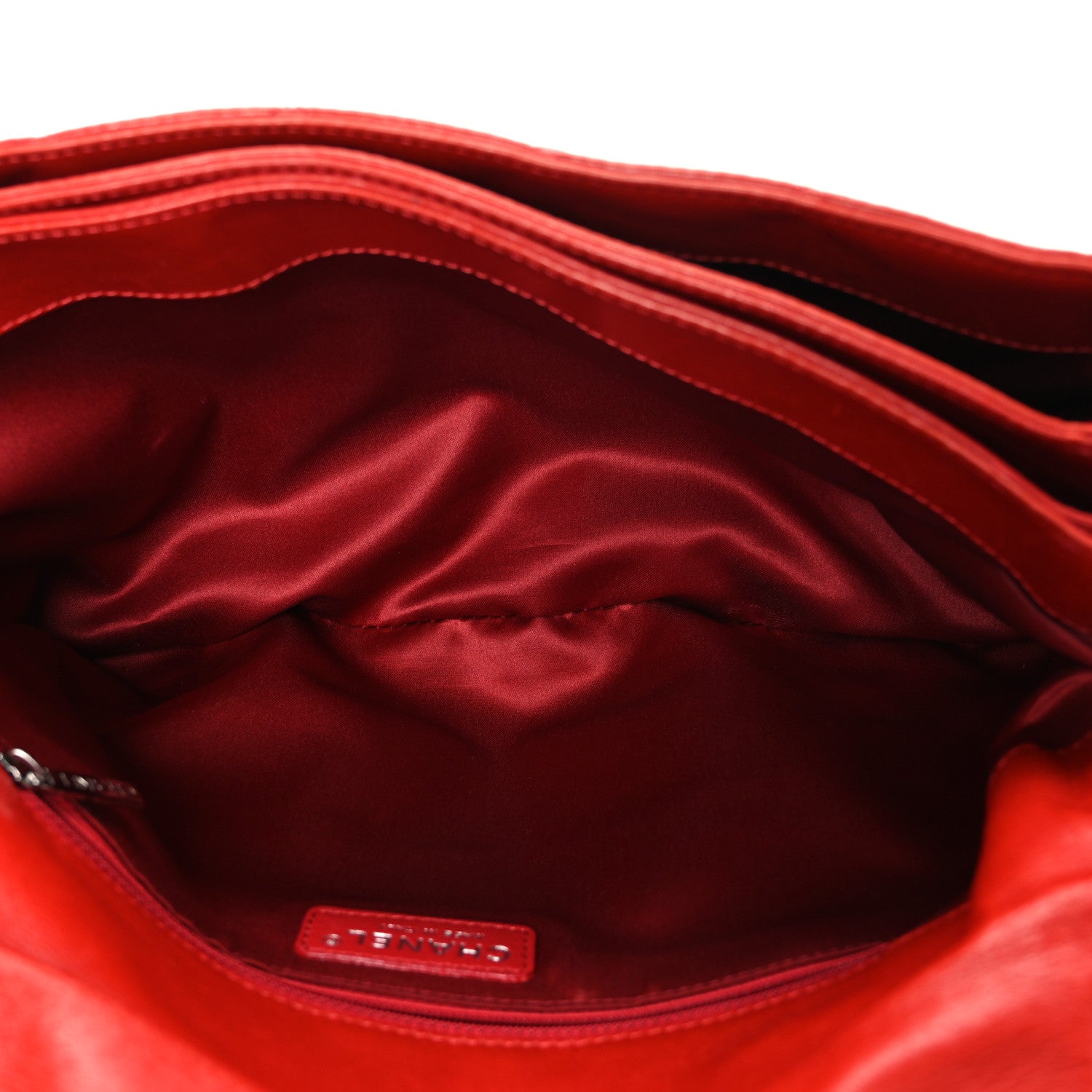Chanel Lambskin Quilted Chanel 3 Accordion Flap Bag Red 5 of 10