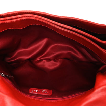 Chanel Lambskin Quilted Chanel 3 Accordion Flap Bag Red 5 of 10