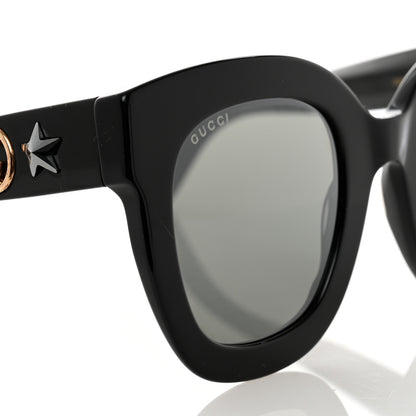 Gucci Acetate Crystal Star Round Frame Sunglasses GG0208S Black 9 of 10
