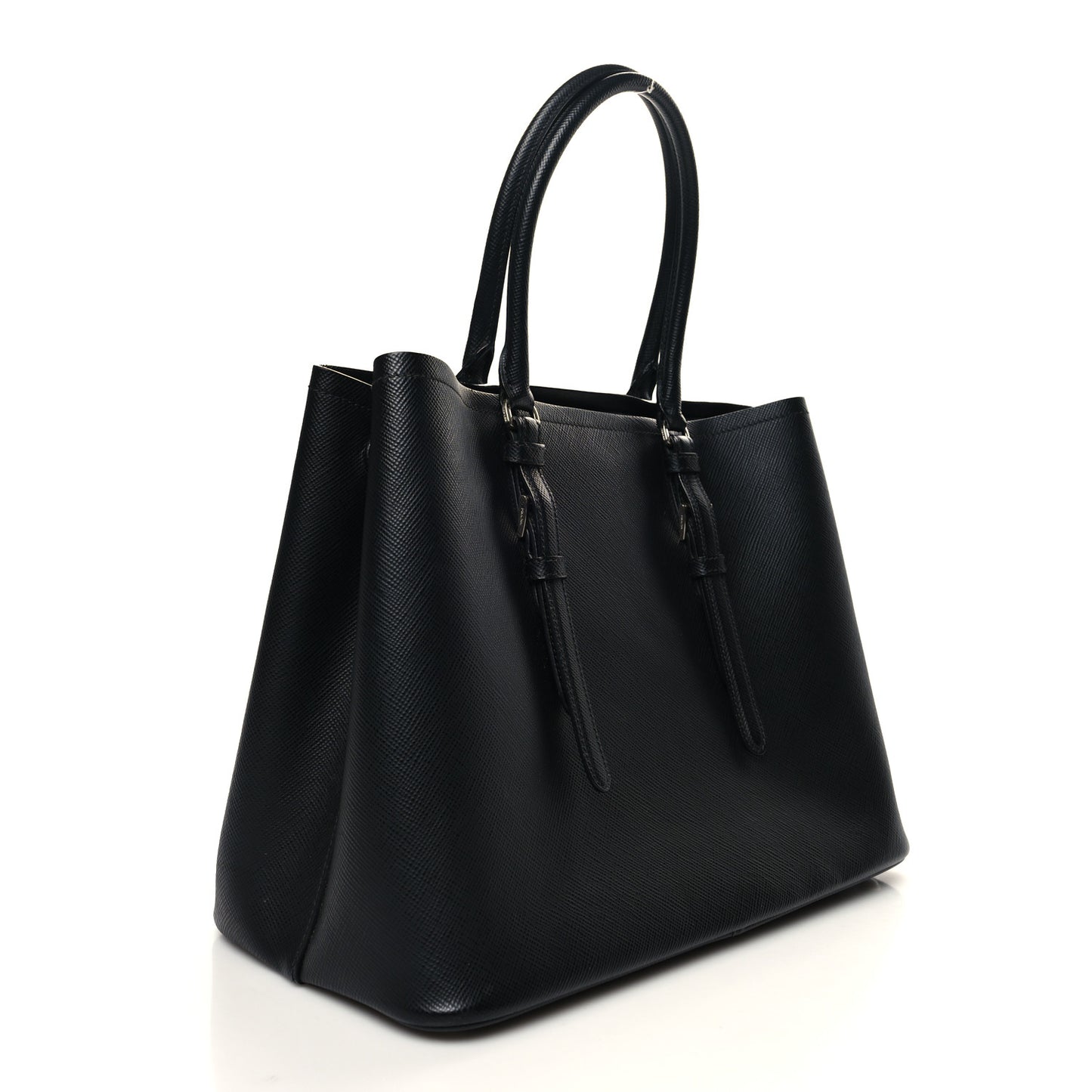 Saffiano Cuir Small Double Handle Tote Black
