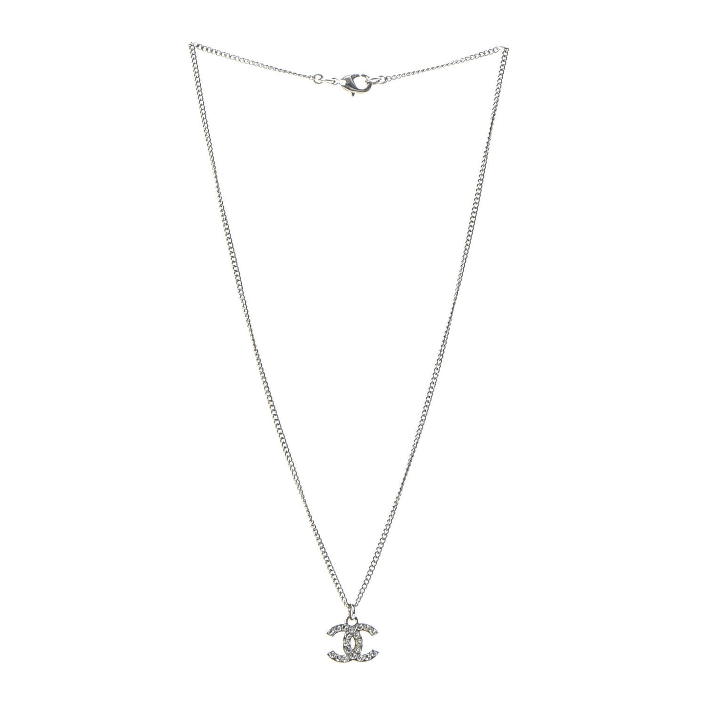 Crystal Timeless CC Necklace Silver