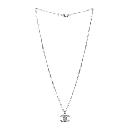 Chanel Crystal Timeless CC Necklace Silver 4 of 7